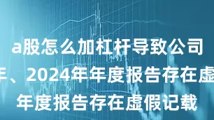 a股怎么加杠杆导致公司2023年、2024年年度报告存在虚假记载