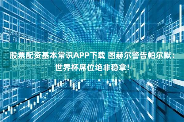股票配资基本常识APP下载 图赫尔警告帕尔默：世界杯席位绝非稳拿!